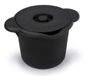 סל קרח עגול שחור עם מכסה Ice Bucket with lid